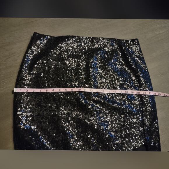 Torrid Black Sequin Side Slit Midi Pencil Skirt Size 2 - Picture 7 of 13